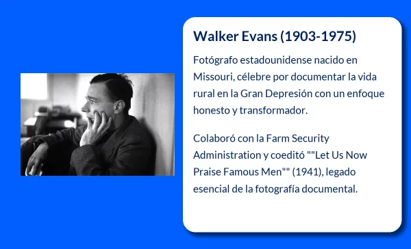 Walker Evans (1903-1975): El fotógrafo documental que redefinió la realidad social a través de su lente