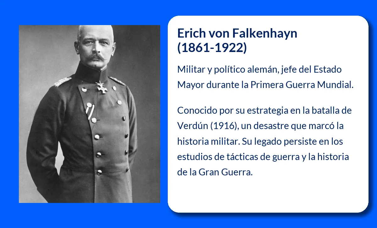 Erich von Falkenhayn (1861-1922): El estratega detrás de la desastrosa derrota de Verdún en la Primera Guerra Mundial