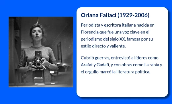 Oriana Fallaci (1929-2006). La periodista que desafió el mundo con su pluma