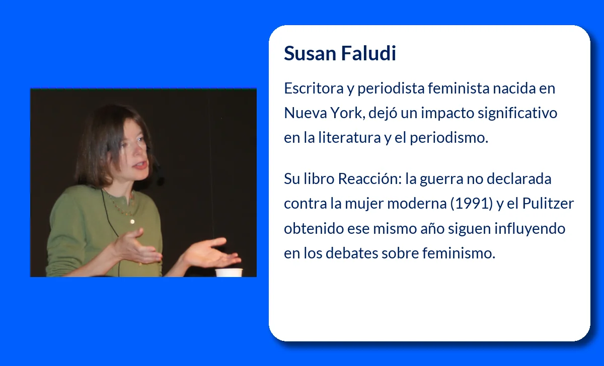 Susan Faludi (1959-VVVV). La escritora y periodista feminista que transformó la literatura contemporánea