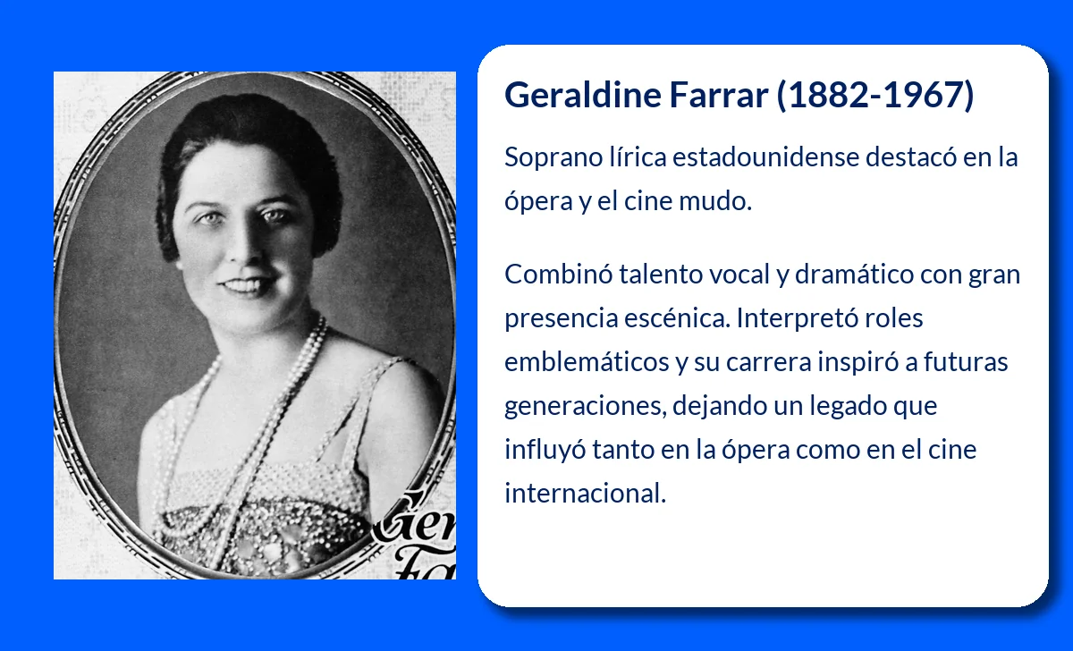 Geraldine Farrar (1882-1967): La soprano que revolucionó la ópera y el cine mudo