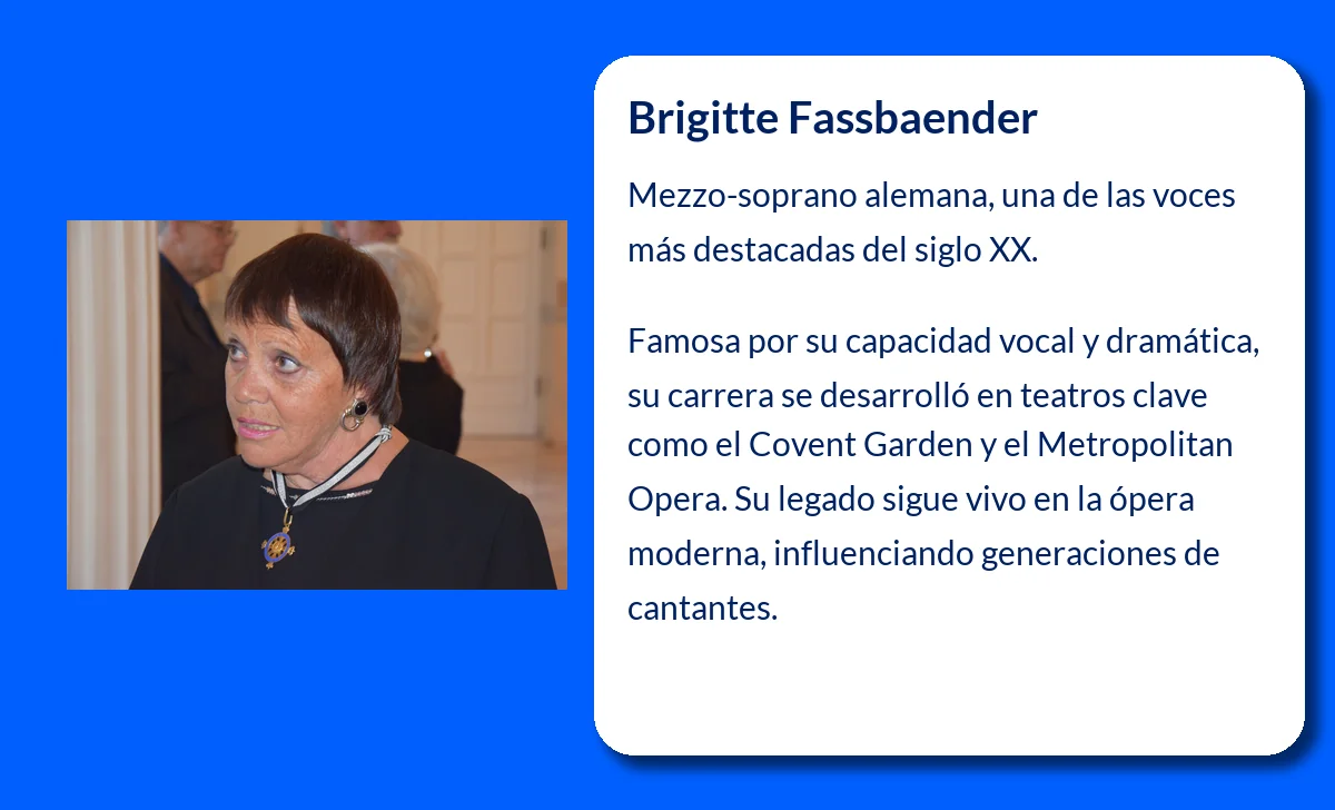 Brigitte Fassbaender (1939-VVVV): La Mezzosoprano Alemana que Deslumbró al Mundo de la Ópera