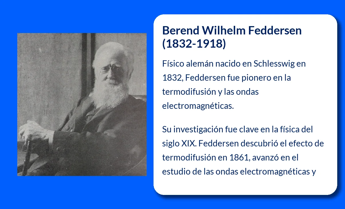Berend Wilhelm Feddersen (1832-1918). El pionero alemán de la termodifusión y las ondas electromagnéticas