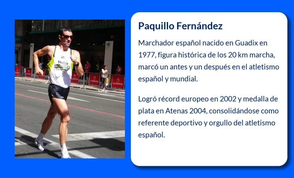 Paquillo Fernández (1977-VVVV): El marchador legendario de la historia del atletismo español