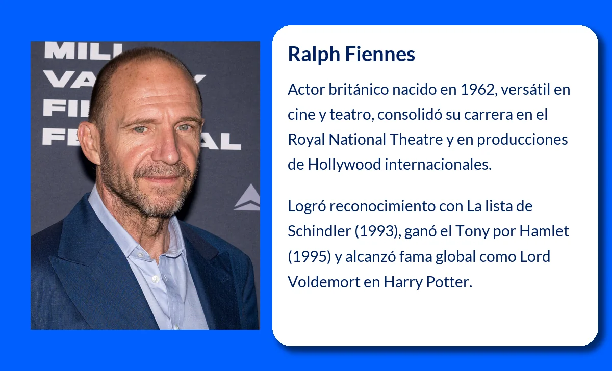 Ralph Fiennes (1962-VVVV): El actor británico que se ha ganado un lugar en la historia del cine y teatro