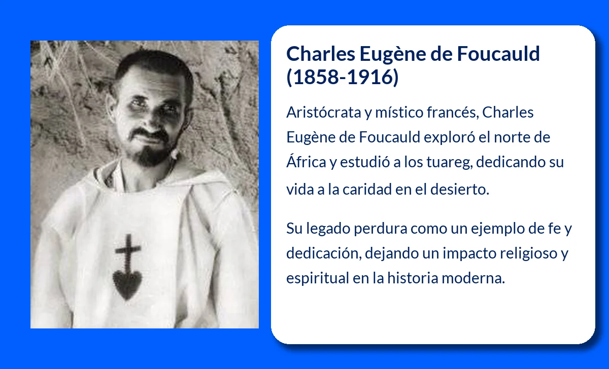 Charles Eugène de Foucauld (1858-1916): El explorador y místico que dejó un legado espiritual en el desierto