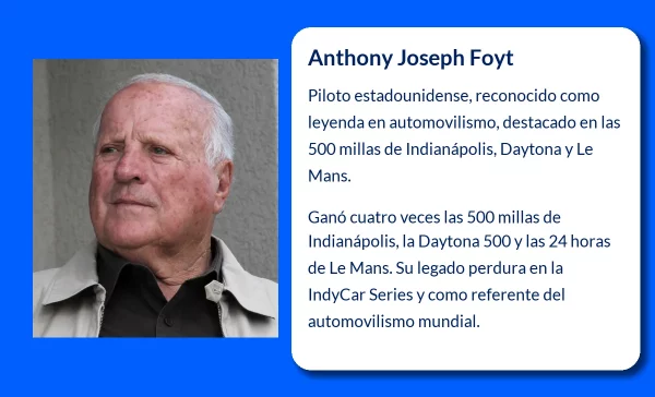 Anthony Joseph Foyt (1935-VVVV). El legendario piloto que dominó las pistas de Indianápolis