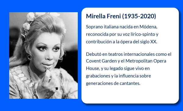Mirella Freni (1935-2020). La soprano italiana que cautivó al mundo con su voz única