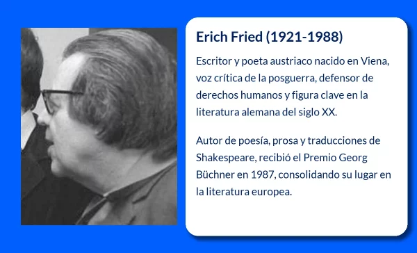 Erich Fried (1921-1988): El escritor austriaco que defendió los derechos humanos a través de la poesía