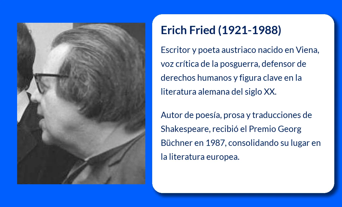 Erich Fried (1921-1988): El escritor austriaco que defendió los derechos humanos a través de la poesía