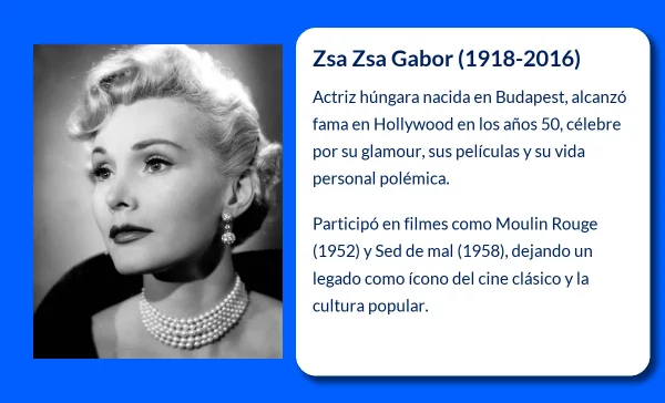 Zsa Zsa Gabor (1918-2016): La Diva de Hollywood que Definió el Glamour