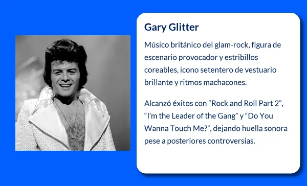 Gary Glitter (1940-VVVV): El ícono del glam-rock británico que trascendió fronteras