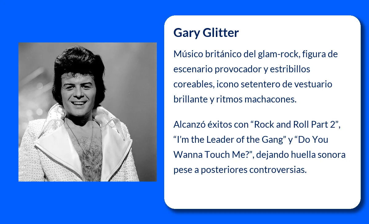 Gary Glitter (1940-VVVV): El ícono del glam-rock británico que trascendió fronteras