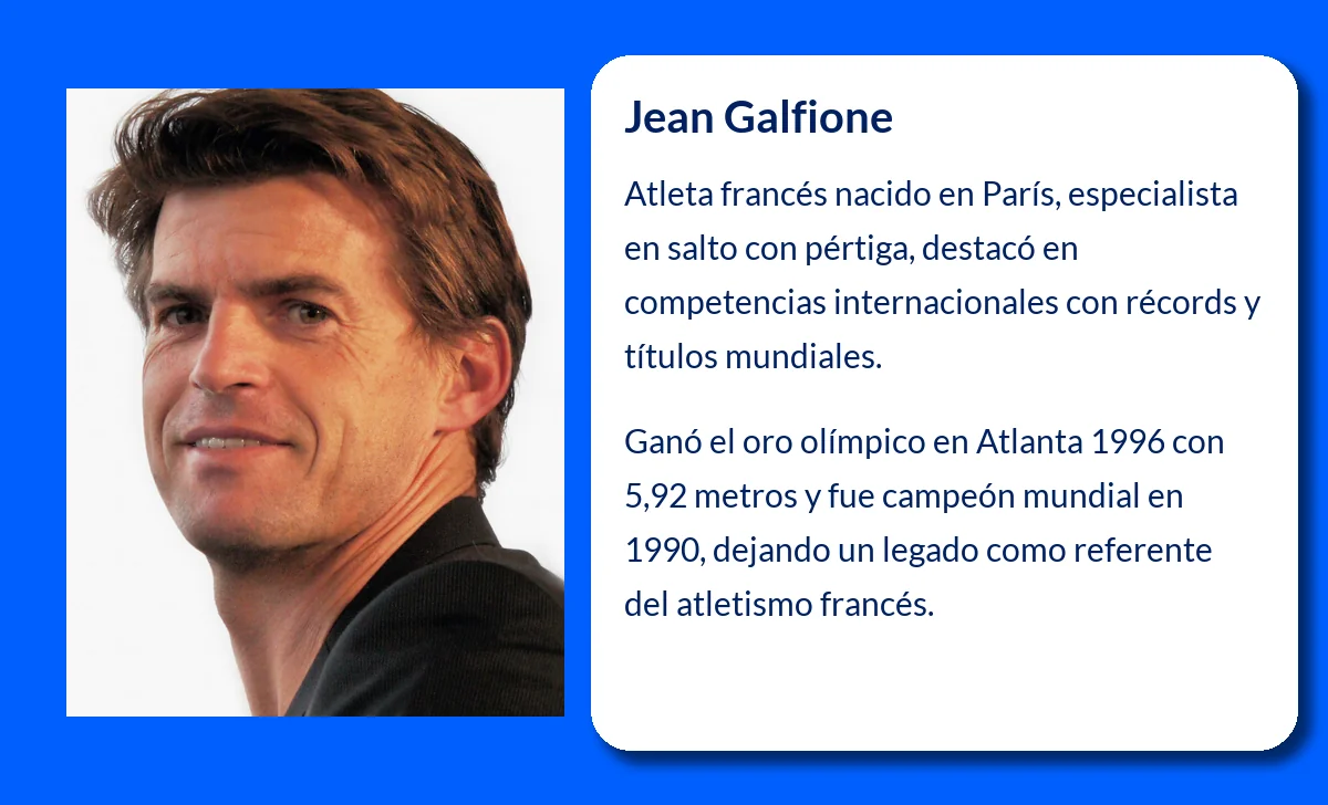 Jean Galfione (1971-VVVV): El atleta francés que rompió récords en el salto de pértiga