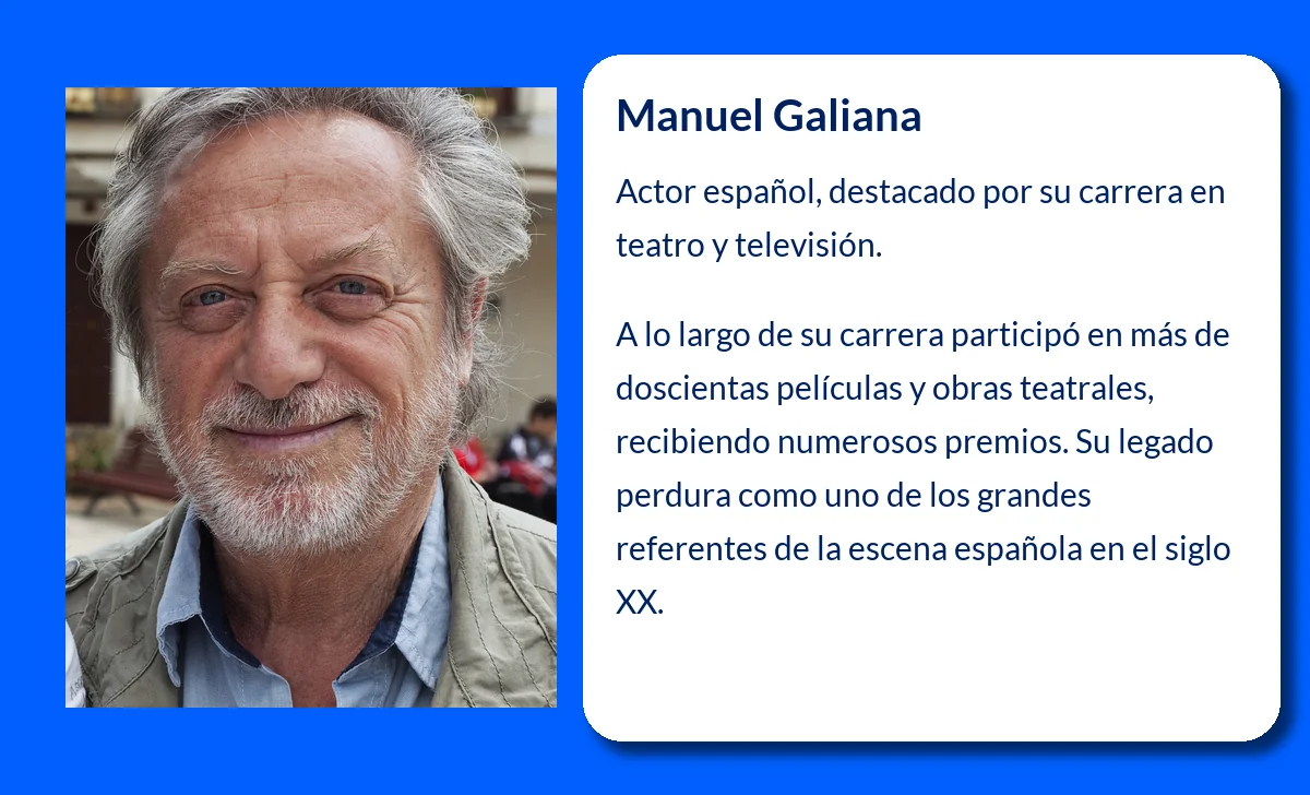 Manuel Galiana (1941-VVVV): El Actor Emblemático del Teatro y la Televisión Española