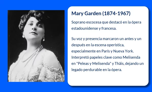 Mary Garden (1874-1967). La soprano escocesa que marcó la historia de la ópera estadounidense