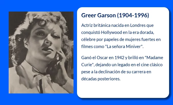 Greer Garson (1904-1996). La actriz británica que conquistó Hollywood con su ternura y elegancia