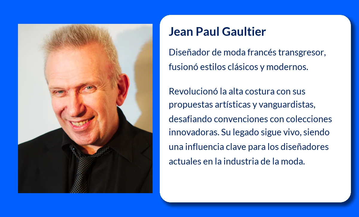 Jean Paul Gaultier (1952-VVVV): El visionario que revolucionó la moda