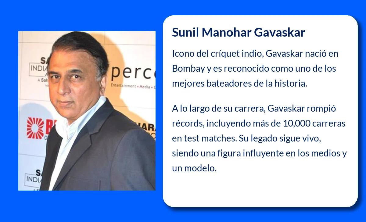 Sunil Manohar Gavaskar (1949-VVVV): El ícono del críquet indio que dejó una huella imborrable