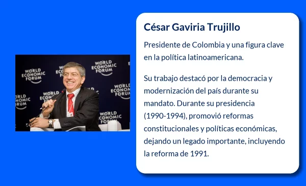 César Gaviria Trujillo (1947-VVVV): El líder colombiano que impulsó las reformas y la democracia