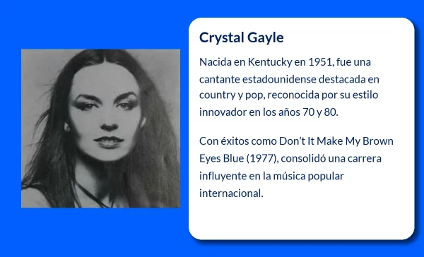 Crystal Gayle (1951-VVVV): La estrella del country-pop que brilló en dos géneros