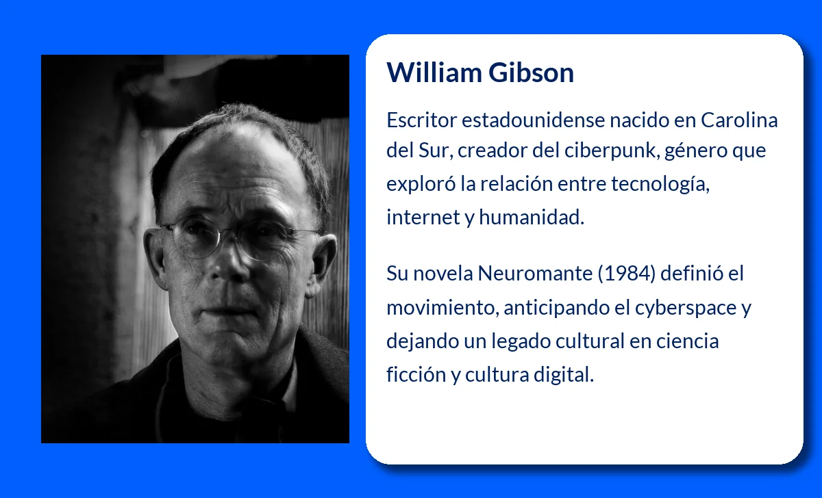 William Gibson (1948-VVVV): El padre del ciberpunk y visionario de la era digital