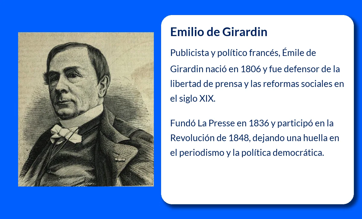 Emilio de Girardin (1806-?) - El influyente publicista y político francés
