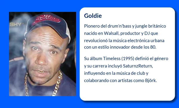 Goldie (1966-VVVV): El precursor del drum'n'bass y el alma del jungle británico