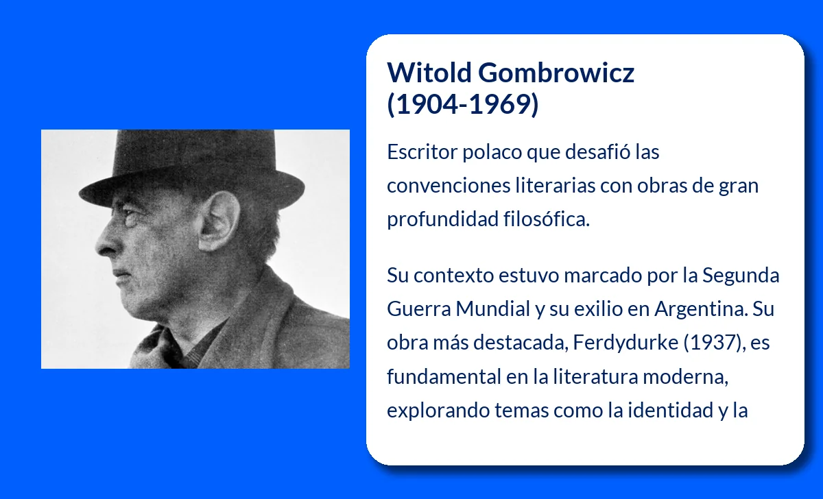 Witold Gombrowicz (1904-1969): El escritor polaco que revolucionó la literatura moderna