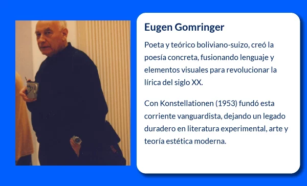 Eugen Gomringer (1925-VVVV). El creador de la poesía concreta que revolucionó la lírica visual