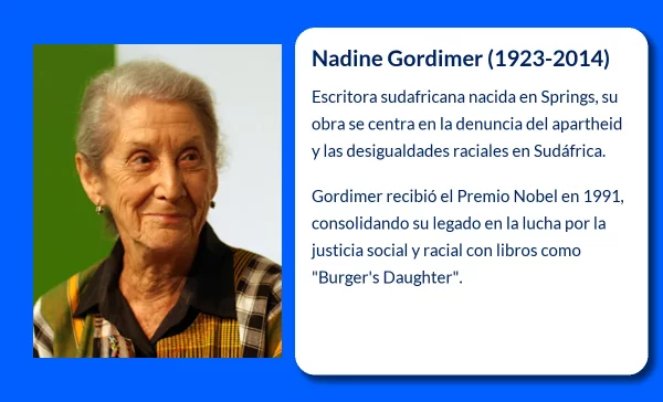 Nadine Gordimer (1923-VVVV): Una voz sudafricana contra el apartheid