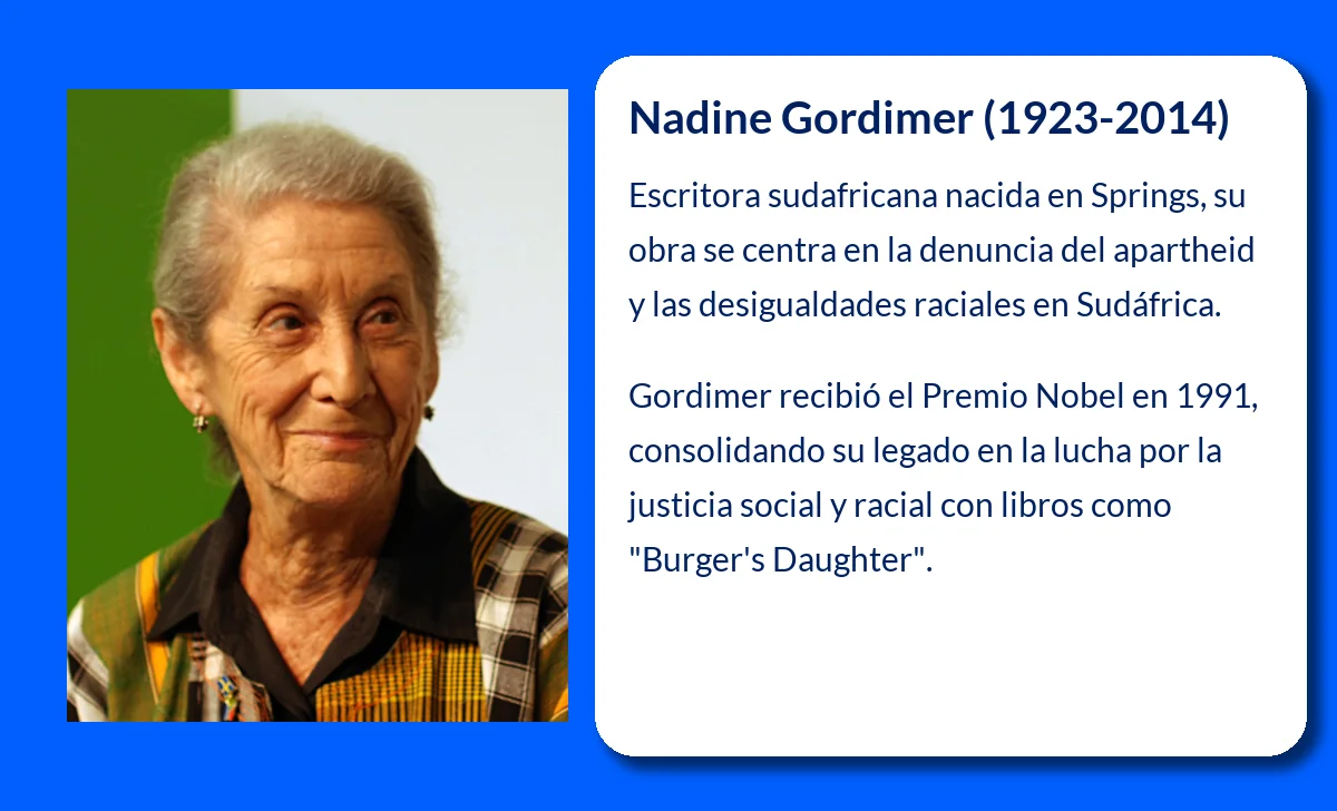 Nadine Gordimer (1923-VVVV): Una voz sudafricana contra el apartheid