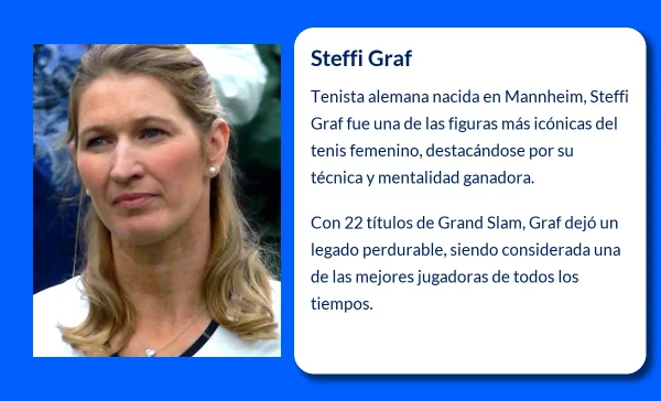 Steffi Graf (1969-VVVV): La tenista alemana que redefinió el tenis femenino