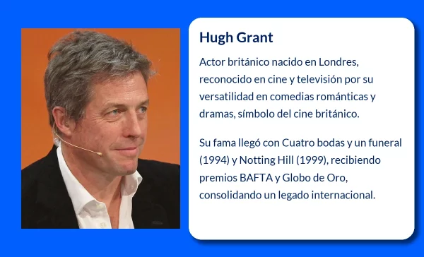 Hugh Grant (1960-VVVV). El galán británico que conquistó Hollywood y el corazón de millones