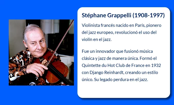 Stéphane Grappelli (1908-1997): El violinista francés que revolucionó el jazz europeo