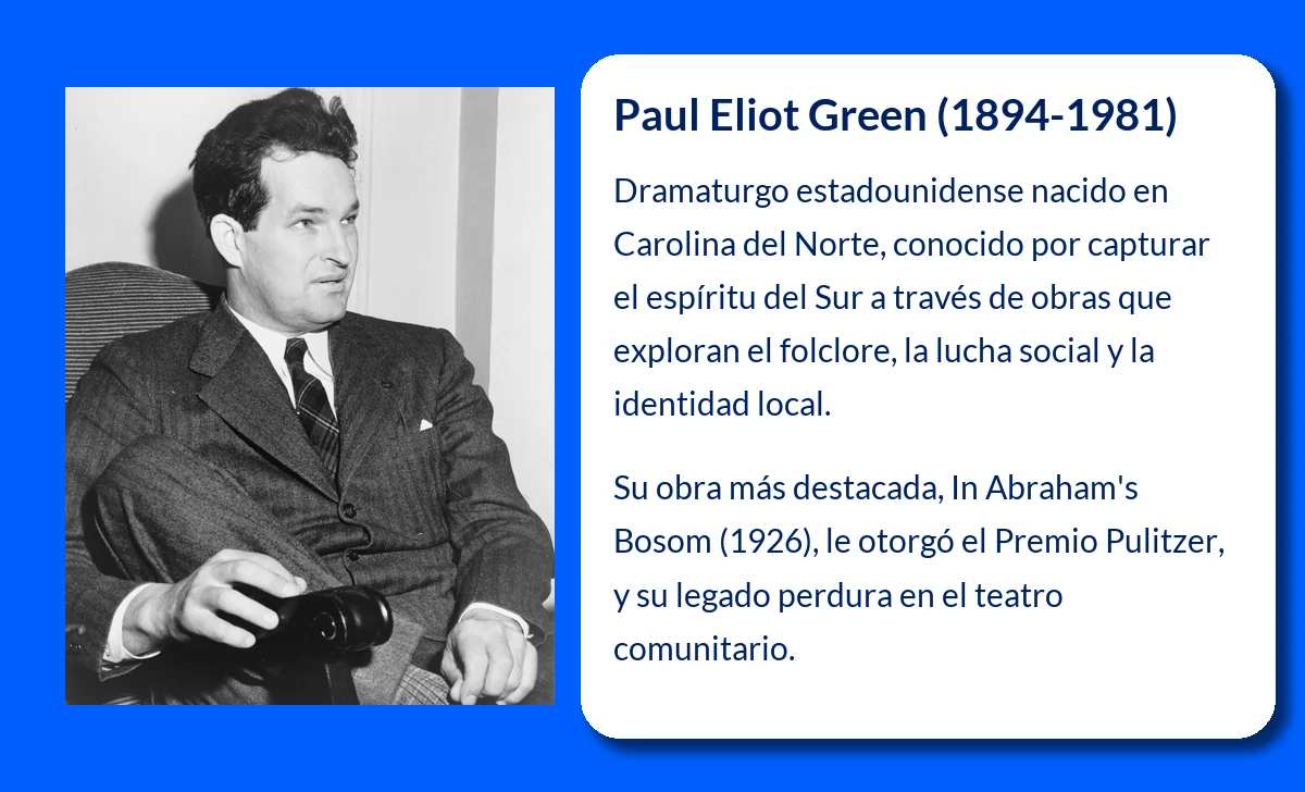 Paul Eliot Green (1894-1981). El dramaturgo que capturó el espíritu de Carolina del Norte