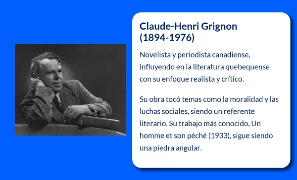 Claude-Henri Grignon (1894-1976): El influyente novelista y periodista canadiense que marcó la literatura francesa de Quebec
