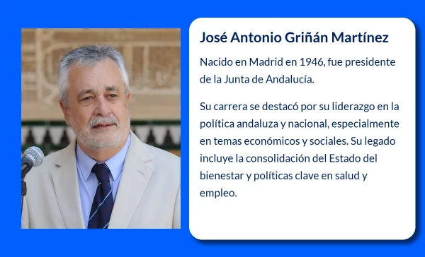 José Antonio Griñán Martínez (1947-VVVV). Presidente de la Junta de Andalucía y figura clave del PSOE