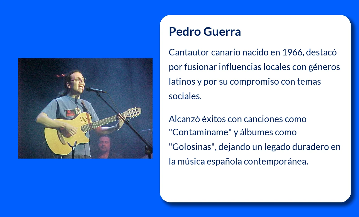Pedro Guerra (1966-VVVV). El cantautor canario que marcó un antes y un después en la música española