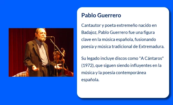 Pablo Guerrero (1946-VVVV): El cantautor que revitalizó el folclore extremeño