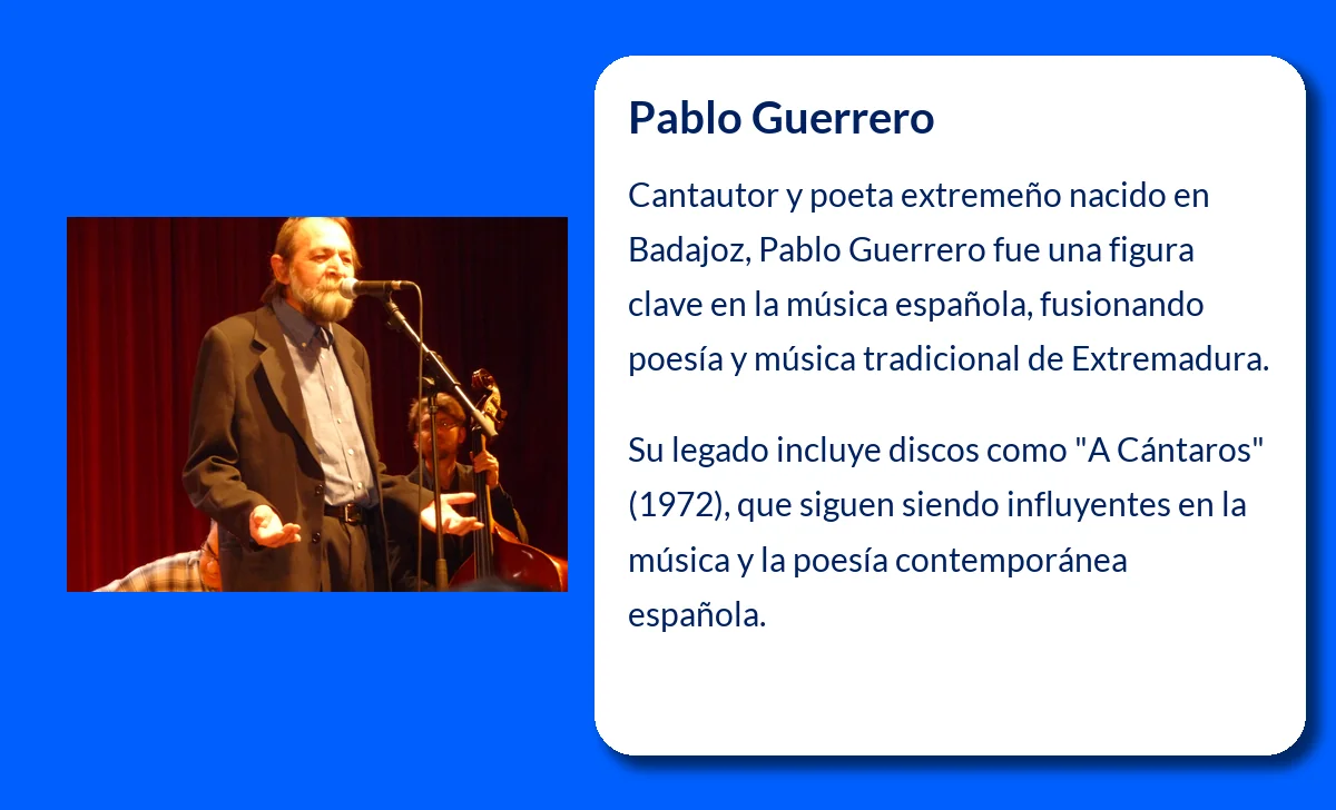 Pablo Guerrero (1946-VVVV): El cantautor que revitalizó el folclore extremeño