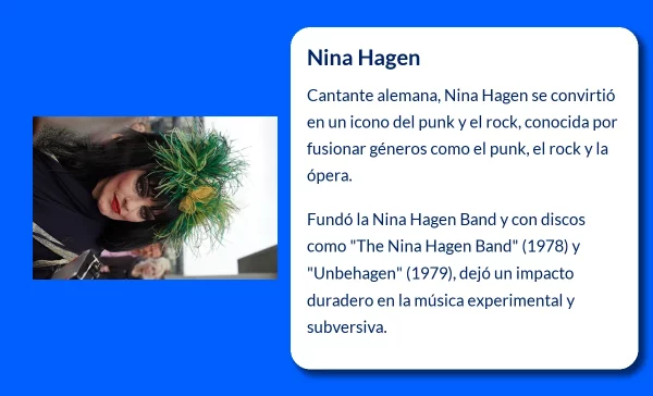 Nina Hagen (1955-VVVV). La voz indomable del punk y el rock alemán
