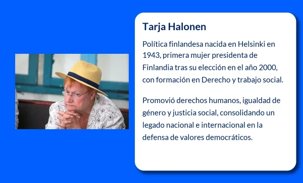Tarja Halonen (1943-VVVV): La Primera Mujer Presidenta de Finlandia