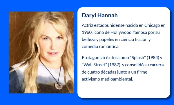 Daryl Hannah (1960-VVVV): La actriz estadounidense que se destacó en Hollywood con su talento y belleza