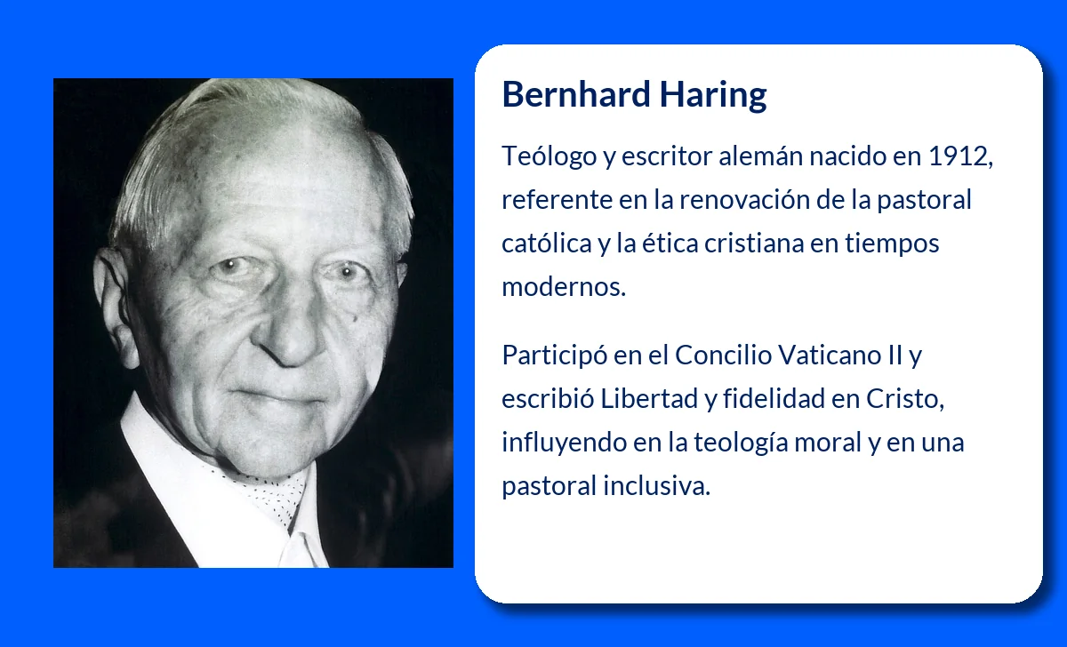 Bernhard Haring (1912-VVVV). El teólogo y escritor que influyó en la pastoral católica
