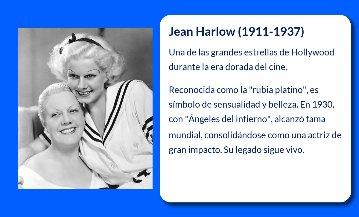 Jean Harlow (1911-1937): La rubia platino que cautivó Hollywood