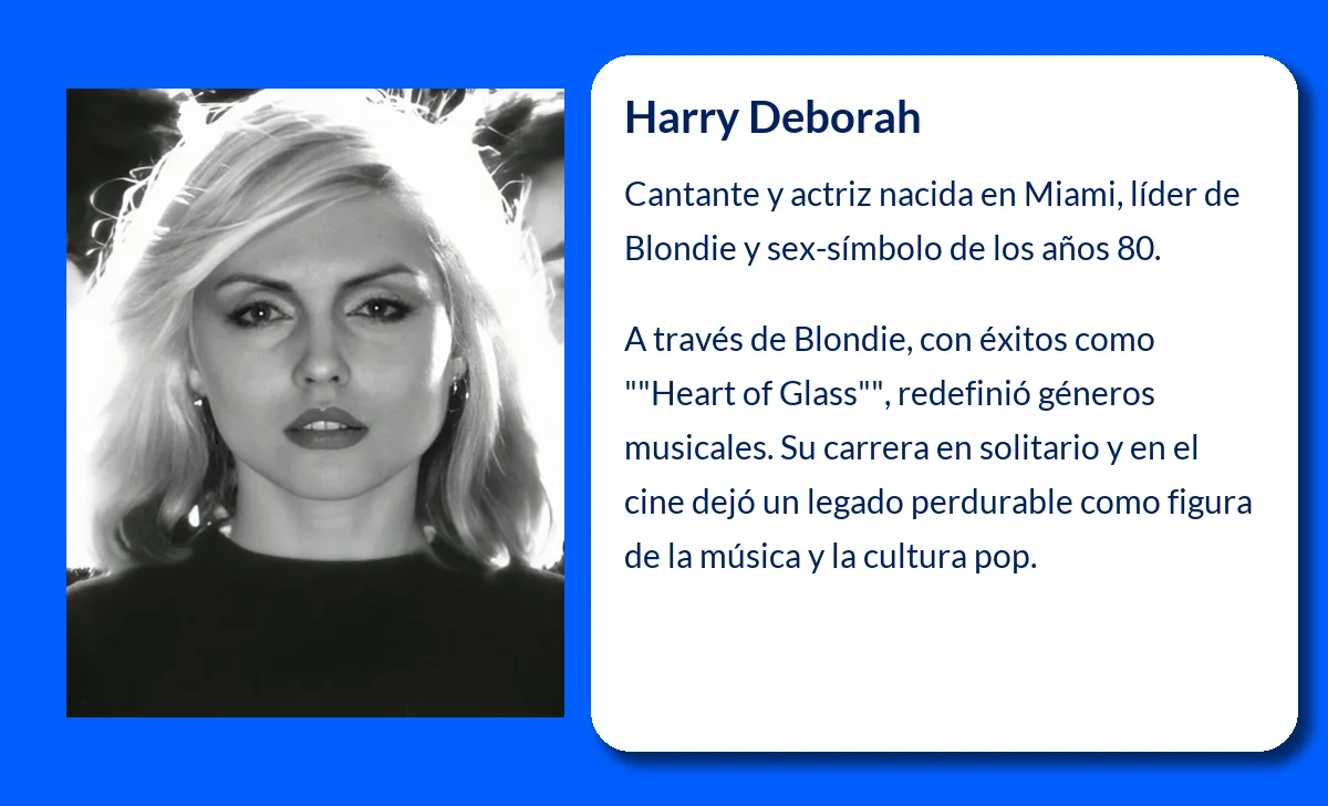 Harry Deborah (1945). La icónica cantante y actriz de Blondie que marcó una era