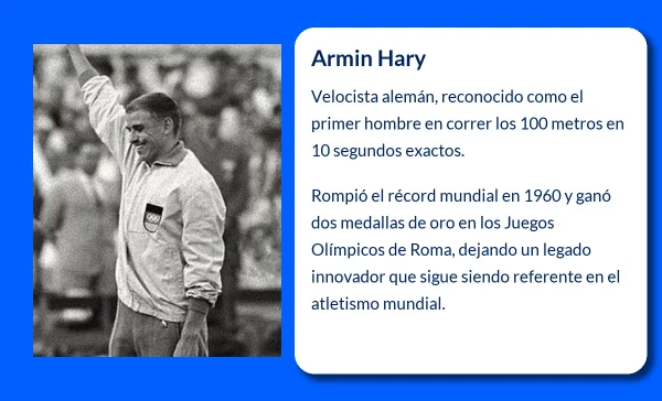 Armin Hary (1937-VVVV): El primer hombre en correr los 100 metros en 10 segundos exactos