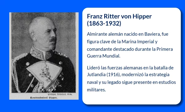 Franz Ritter von Hipper. El almirante alemán que comandó la batalla de Jutlandia