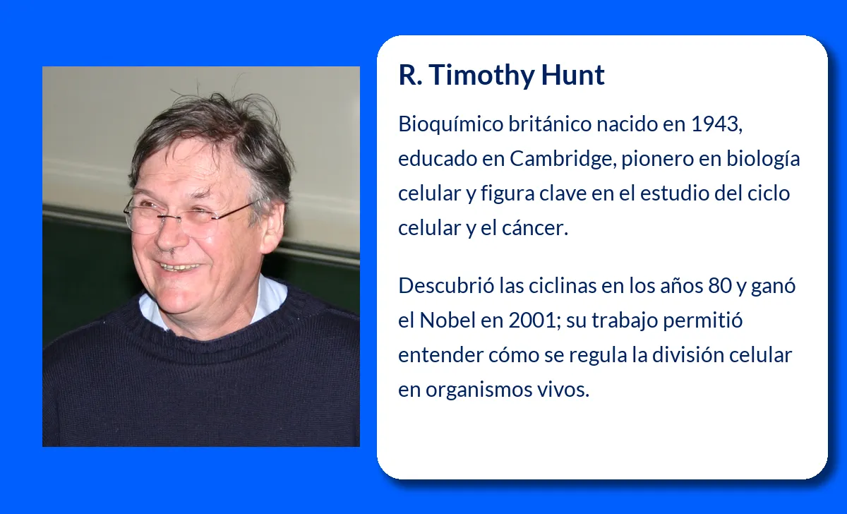 R. Timothy Hunt. El bioquímico británico que revolucionó el estudio del ciclo celular
